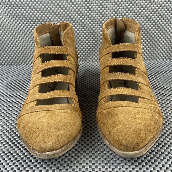 Free People Ankle Boots Booties Womens Size 37 Brown Zipper Pointed Toe Casual - Picture 5 of 13